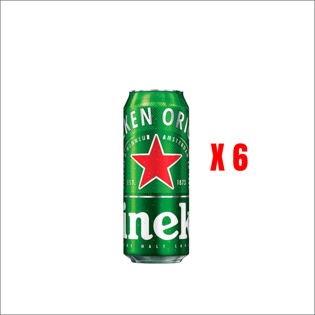 Cerveza Heineken lata 473 CC x6